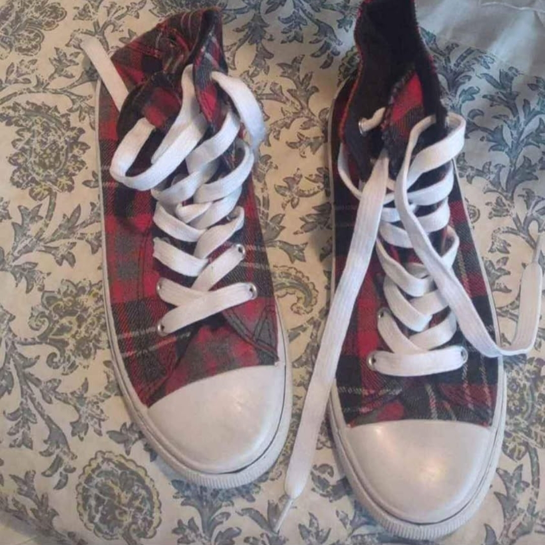 Rue21 Red And Black Checkered Sneakers